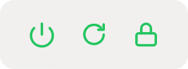 Power widget with shut down, restart and lock buttons
